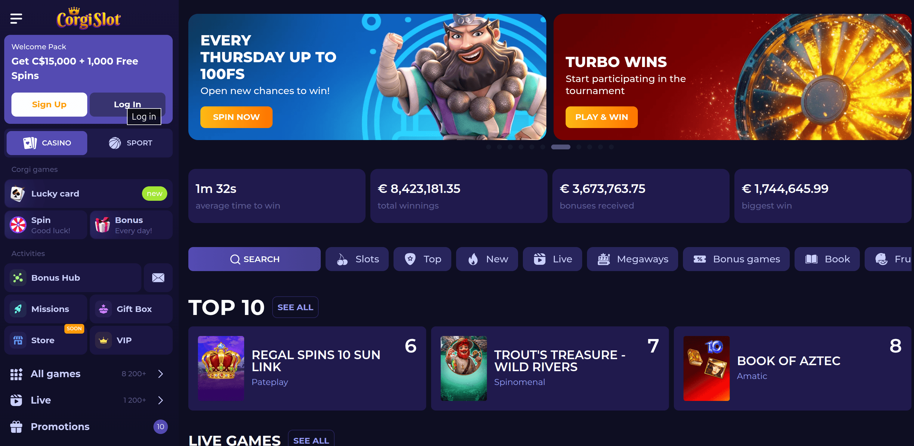 CorgiSlot Casino banner