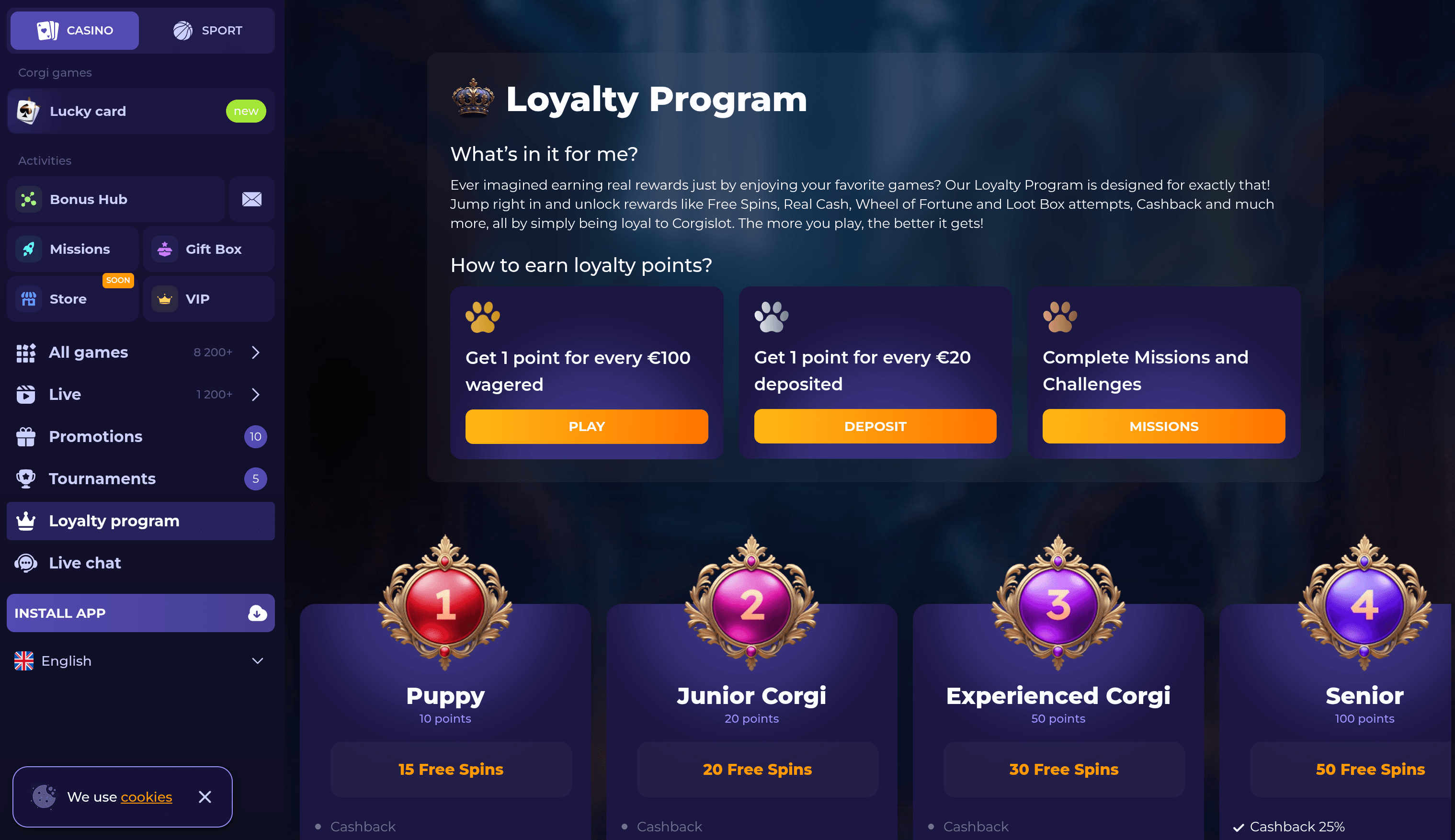 CorgiSlot Casino screenshot 3